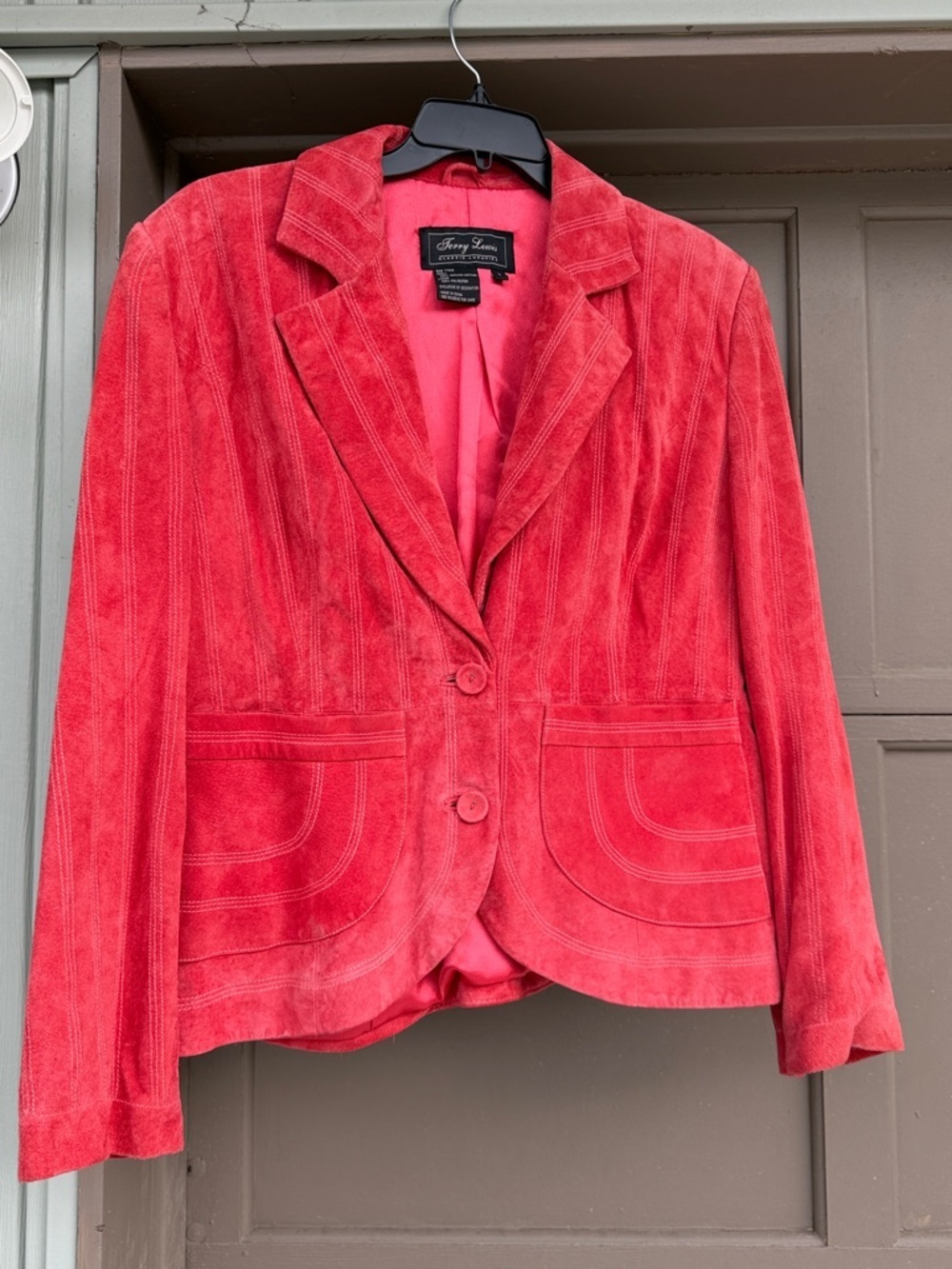 Terry Lewis Classic Luxuries Coral-Red Suede Blazer